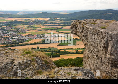 View on the table mountain STAFFELBERG near the town of Bad Staffelstein, Bavaria, region Upper Franconia, Germany Stock Photo