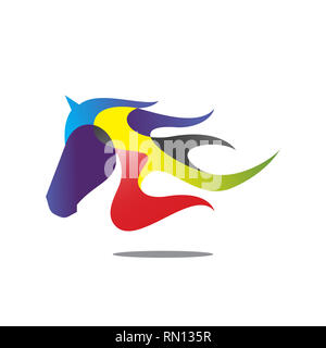 modern colorful horse head vector illustration. vector eps 10 Stock Photo