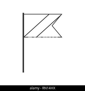 Republic of the Congo flag - thin black vector outline wireframe ...