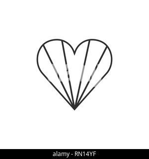 Seychelles flag icon in a heart shape in black outline flat design. Independence day or National day holiday concept. Stock Vector