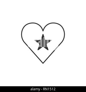 Somalia flag icon in a heart shape in black outline flat design. Independence day or National day holiday concept. Stock Vector