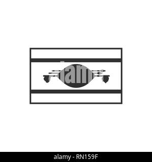 Swaziland flag icon in black outline flat design. Independence day or National day holiday concept. Stock Vector