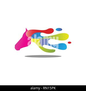 modern colorful horse head vector illustration. vector eps 10 Stock Vector