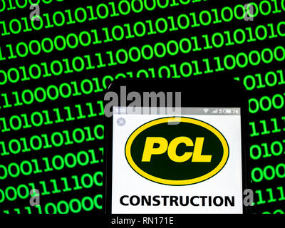 PCL Construction company logo seen displayed on smart phone Stock Photo