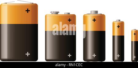 battery type set Stock Vector