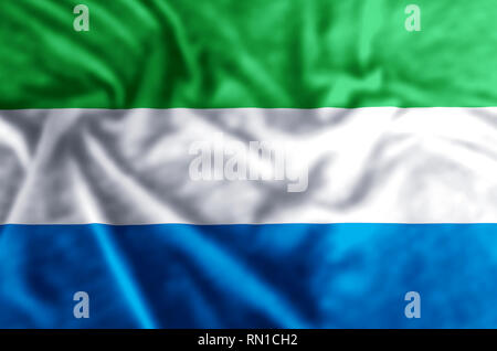 Sierra Leone stylish waving and closeup flag illustration. Perfect for ...