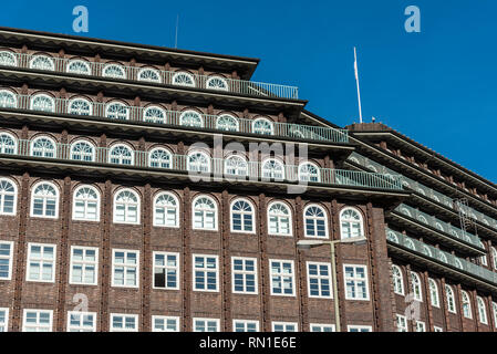 Detail of the famous Chilehaus in Hamburg, Germany