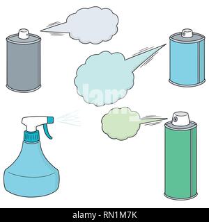 vector set of spray can and bottle Stock Vector