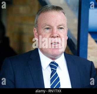 Southend, 16 February, 2019 Kenny Jackett manager of Portsmouth during Sky Bet League One match between Southend United and Portsmouth at Roots Hall Ground, Southend, England on 16 Feb 2019.  Credit Action Foto Sport Stock Photo