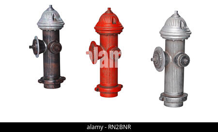 Set of 3d fire icon isolated on a white background. 5 different angle ...