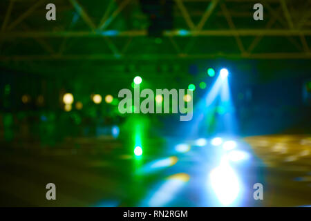 blurred lights on stage, abstract image of concert lighting Stock Photo