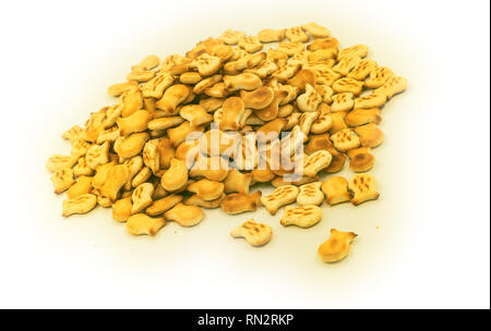 small crackers heap on white Stock Photo