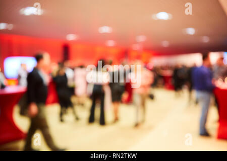 Abstract blurred people in press conference event, business concept Stock Photo