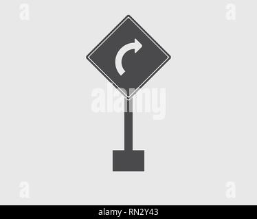Arrow Sign icon of Highway on gray Background. Stock Vector