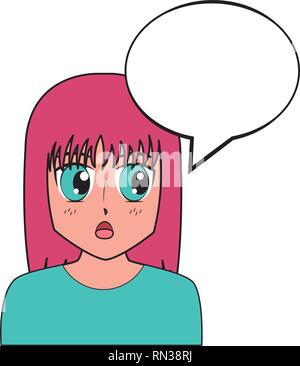 anime girl talk speech bubble Stock Vector Image & Art - Alamy