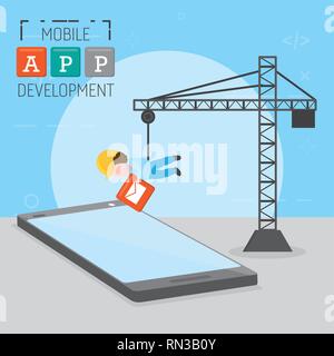 mobile app development Stock Vector