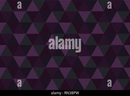 Triangular seamless pattern. Low poly geometric background. Dark purple colors. Print design for textile, posters, flyers, T-shirts, wallpapers.Mosaic Stock Vector