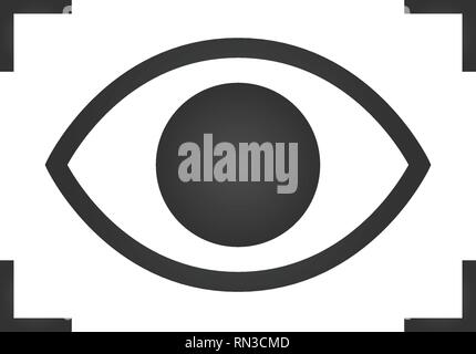 Iris scan icon isolated on white. Eye scanning, biometric recognition ...