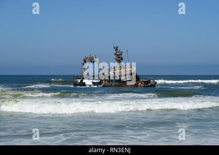 Shipwreck of the Zeila, near Henties Bay, Namibia Stock Photo
