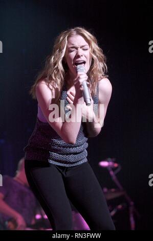 Country music singer LeAnn Rimes is shown performing on stage during a ...