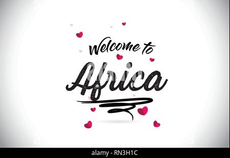 Africa Welcome To Word Text with Handwritten Font and Golden Texture ...