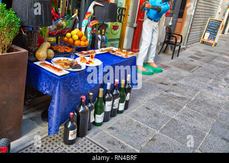 Granada, Spain-18 October, 2017: Typical Spanish restaurant serving national Spanish food in historic city center Stock Photo