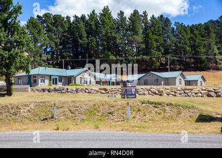 Waitaki, South Canterbury, New Zealand - February 16 2019: Waitaki Village opposite the Waitaki Dam is being sold Stock Photo