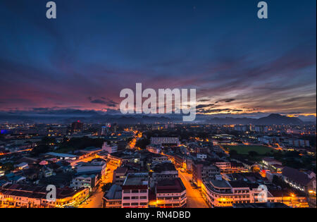 Ipoh city from above Stock Photo