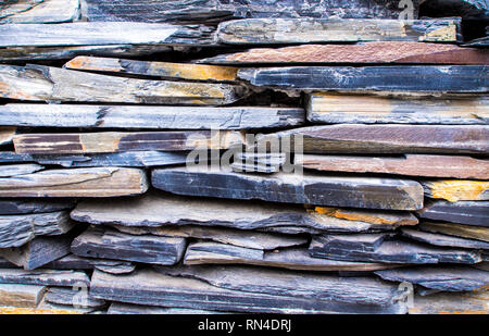 The walls are made from overlapping of sedimentary stone Stock Photo