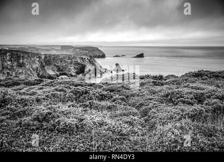 The Cornish Coast at Portreath in Cornwall England Stock Photo