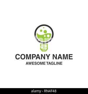 bulb lamp lab logo. lab science innovation idea symbol. logo template ready for use Stock Vector