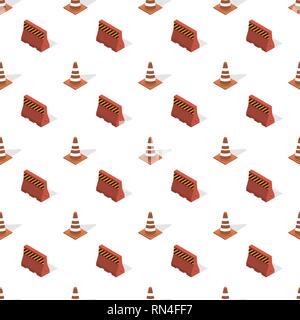Seamless background from a set of under construction design elements, vector illustration. Stock Vector