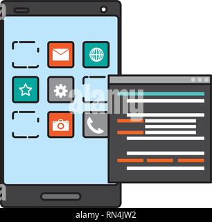 mobile app development Stock Vector