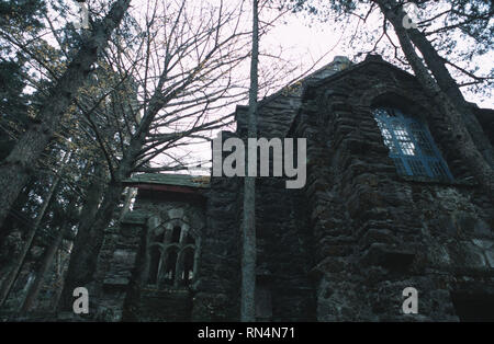 Caption: Lushan, Hefei, China - Nov 2002. A church in the old European hill station of Lushan, a small town above the Yangtze River.  Lushan, a hill s Stock Photo