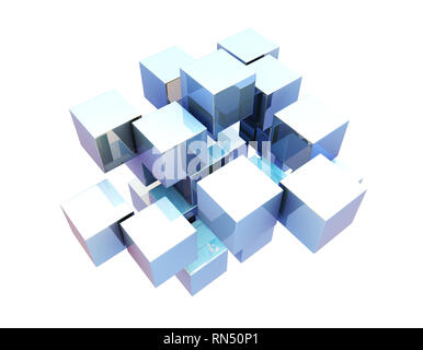 Cube Intelligent Technology, Network Program and Data Stock Photo
