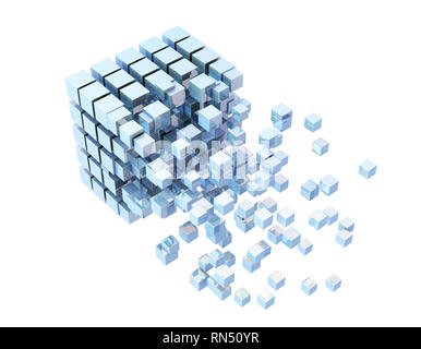 Cube Intelligent Technology, Network Program and Data Stock Photo