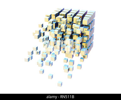 Cube Intelligent Technology, Network Program and Data Stock Photo