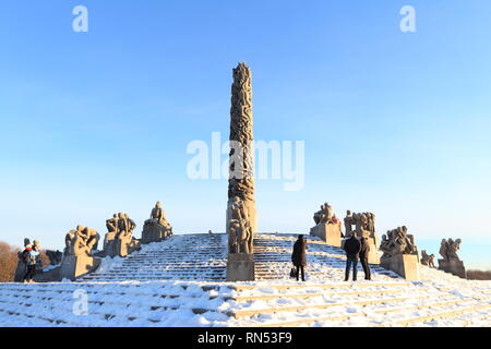 Oslo, Norway - December 30, 2018 : Sculpture created by Gustav Vigeland in Frogner park. Stock Photo