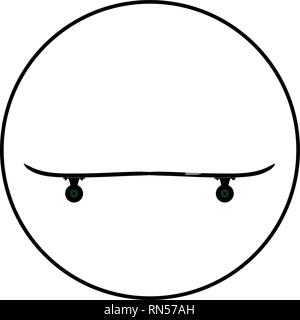 black skateboard flat silhouette design vector illustration. Stock Vector