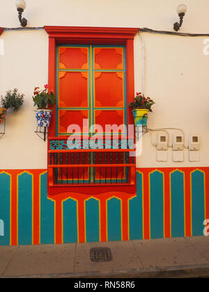 Colonial and colorful house in Jardin, Colombia Stock Photo