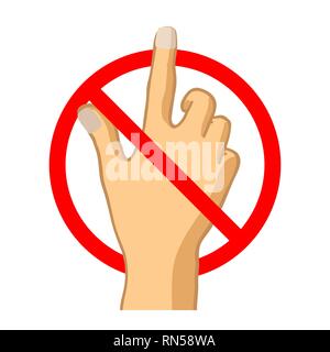 Do not touch, red forbidden sign isolated on white Stock Vector