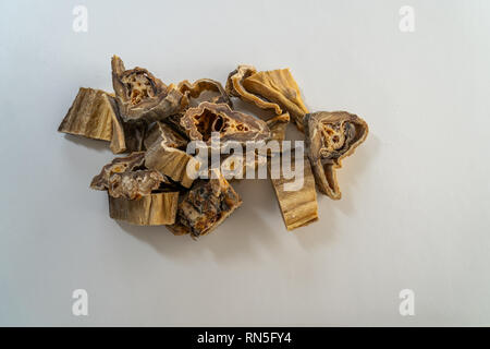 Pieces of Dried Nigerian Stockfish to prepare soups Stock Photo