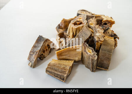 Pieces of Dried Nigerian Stockfish to prepare soups Stock Photo