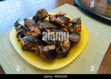 Pieces of Dried Nigerian fish to prepare soups Stock Photo