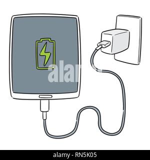 vector of smartphone charging Stock Vector