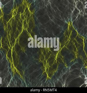 Array with Dynamic Particles. 3d Futuristic technology style. Abstract Background. Texture. Glowing points. Vector Illustration. Stock Vector