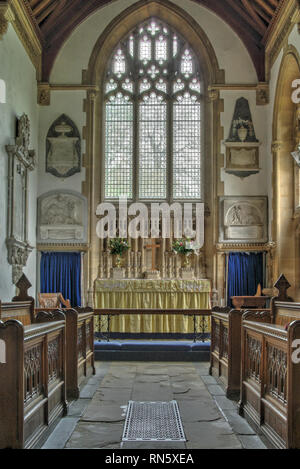 Interior of the 14th century church of  St Cyriac in the historic village of Lacock, Wiltshire, UK Stock Photo