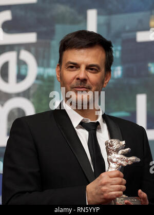 Berlin, Germany. 16th Feb 2019. Director Francois Ozon, winner of the Silver Bear Grand Jury Prize for the film By the Grace of God at the award winners press conference at the 69th Berlinale International Film Festival, on Saturday 16th February 2019, Hotel Grand Hyatt, Berlin, Germany. Credit: Doreen Kennedy/Alamy Live News Stock Photo