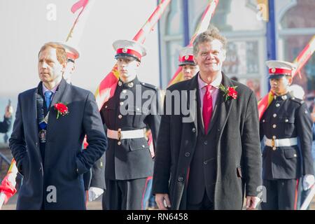 Eastbourne, UK. 17th Feb 2019. Stephen Lloyd MP joins todays Chinese New Year celebrations in Eastbourne, East Sussex.  Credit: Ed Brown/Alamy Live News Stock Photo