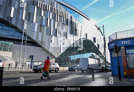 London, UK. 17th Feb, 2019.   A beautiful sunny day by the new Tottenham Hotspur Stadium in North London as it nears its completion with the football club hoping to play their first games there in the next few weeks Credit: Simon Dack/Alamy Live News Stock Photo